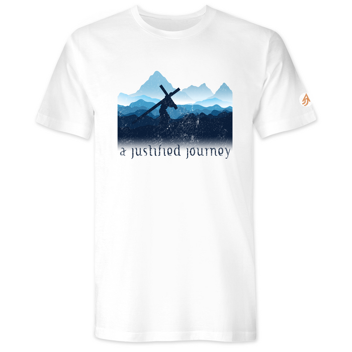 A Justified Journey Crossbearer T-Shirt (Image Front Verse Back)