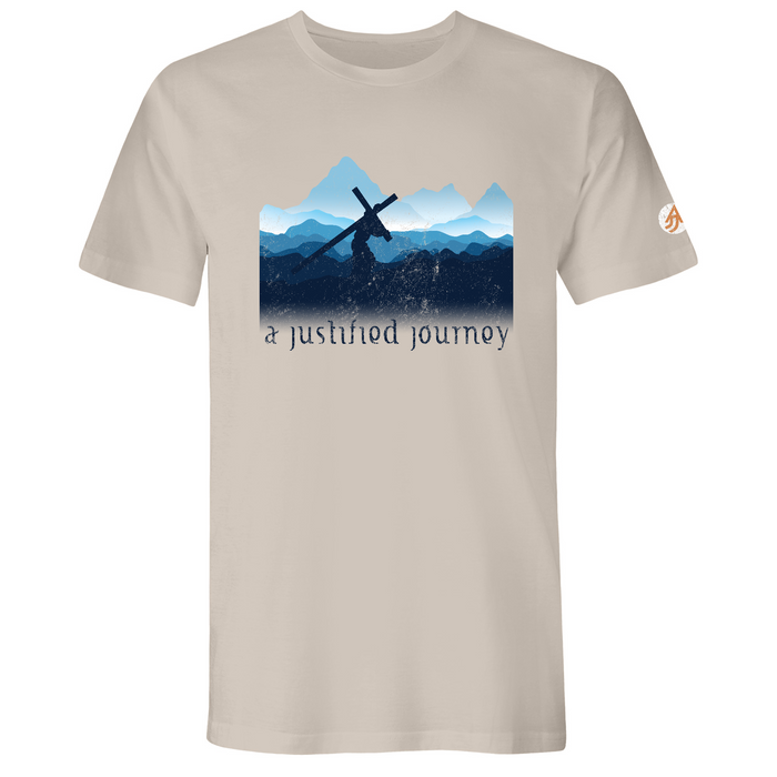 A Justified Journey Crossbearer T-Shirt (Image Front Verse Back)