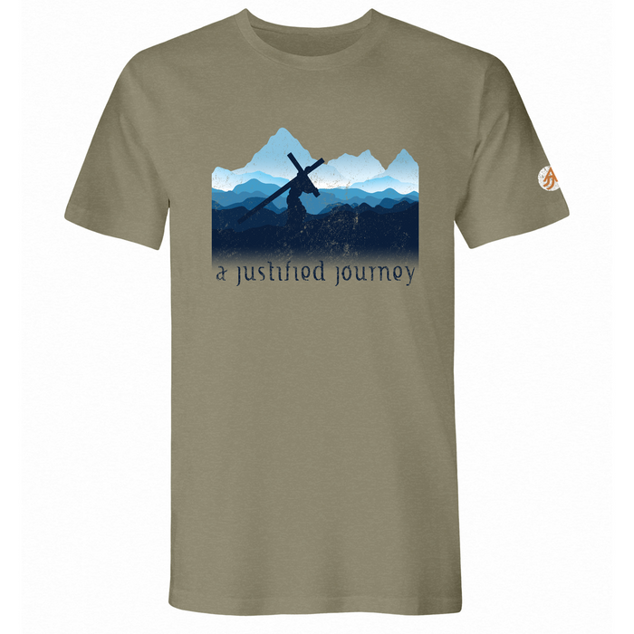 A Justified Journey Crossbearer T-Shirt (Image Front Verse Back)