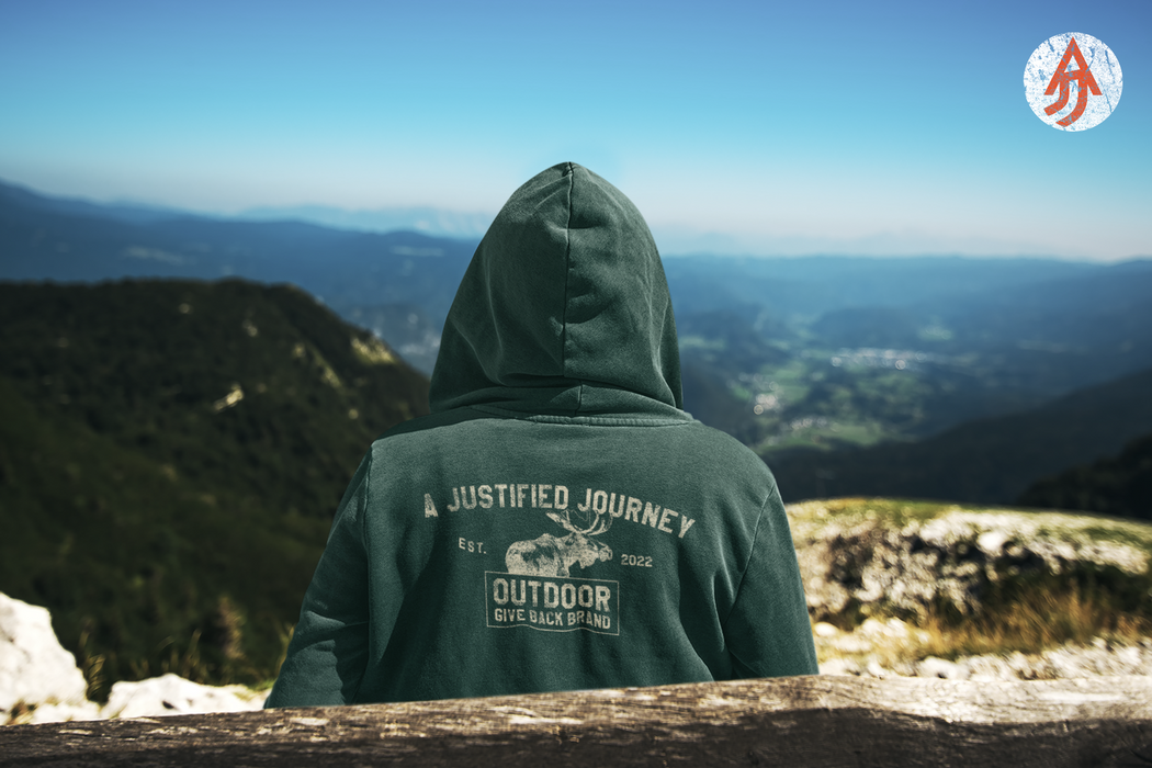 A Justified Journey Moose Logo Hooded Sweatshirt - Forest Green