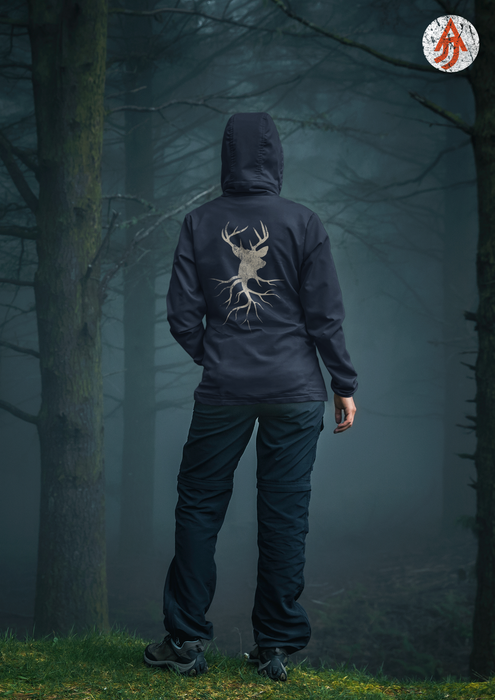 A Justified Journey Deer Roots Logo Hooded Sweatshirt - Navy