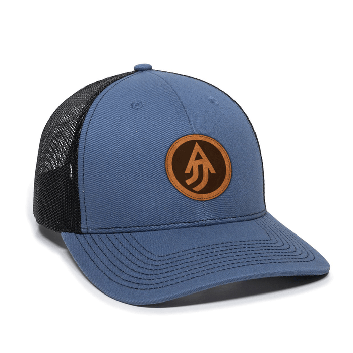 A Justified Journey Circle Logo Trucker Hat- Slate/Black