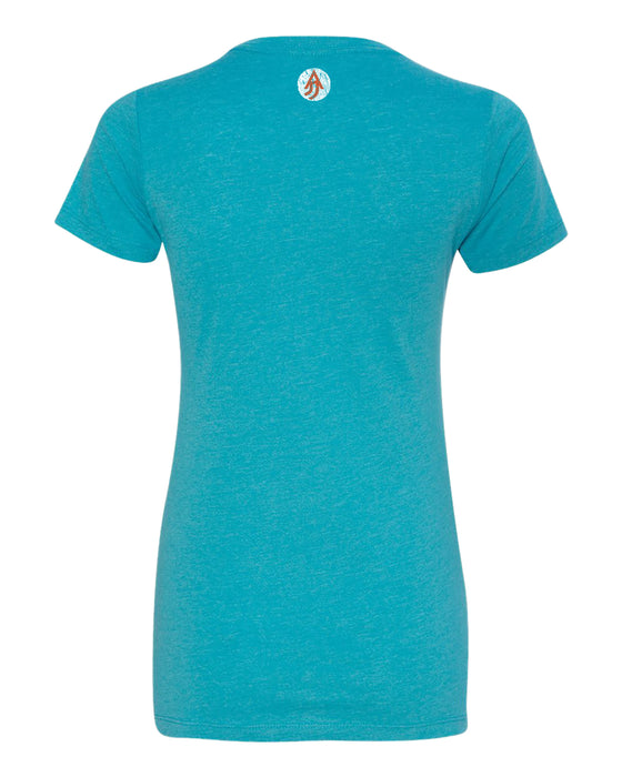 A Justified Journey Ladies Arched Logo T-Shirt - Bondi Blue