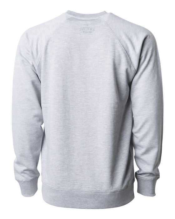 A Justified Journey Deer Roots Crewneck Sweatshirt - Athletic Heather Grey