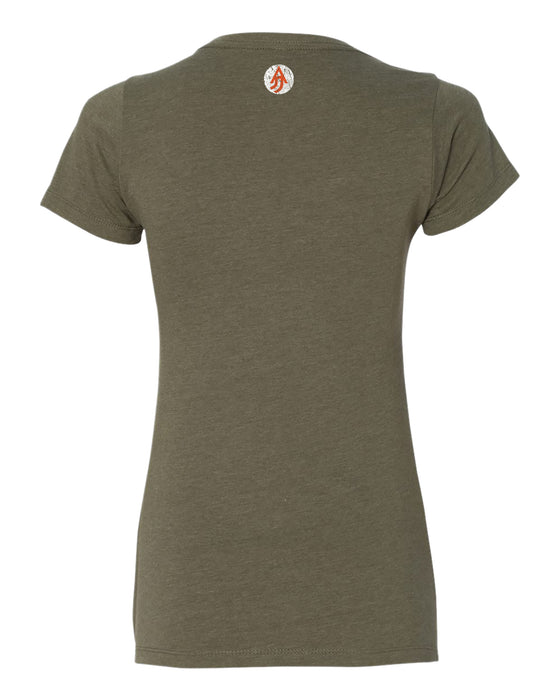 A Justified Journey Ladies Arched Logo T-Shirt - Military Green