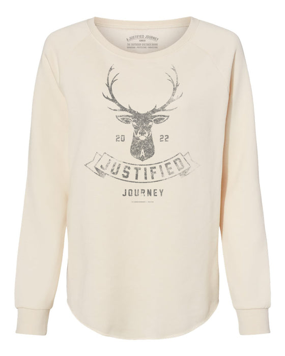 A Justified Journey Ladies Deer Antler Logo Crewneck Sweatshirt
