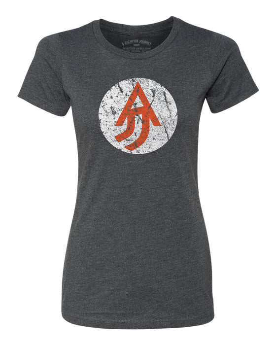 A Justified Journey Ladies Circle Logo T-Shirt - Charcoal