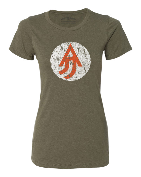 A Justified Journey Ladies Circle Logo T-Shirt - Military Green