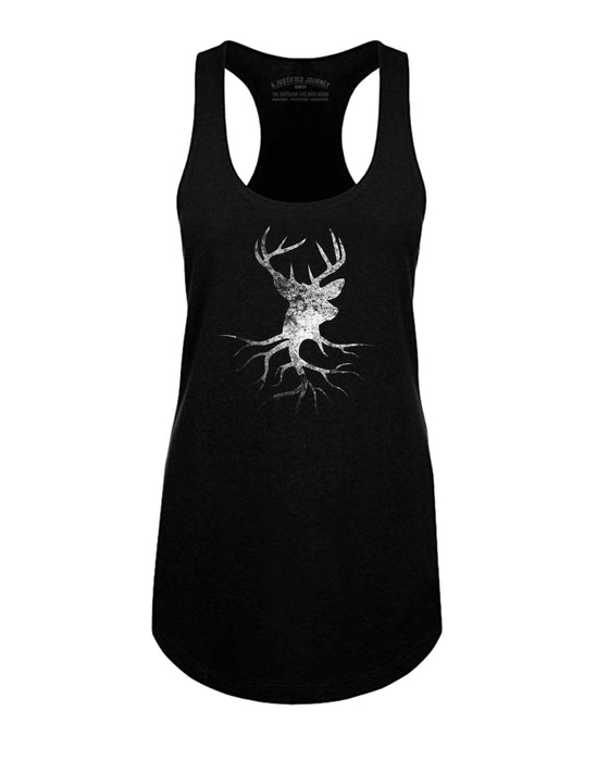 A Justified Journey Ladies Deer Roots Logo Tank Top