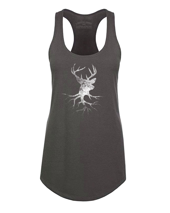 A Justified Journey Ladies Deer Roots Logo Tank Top