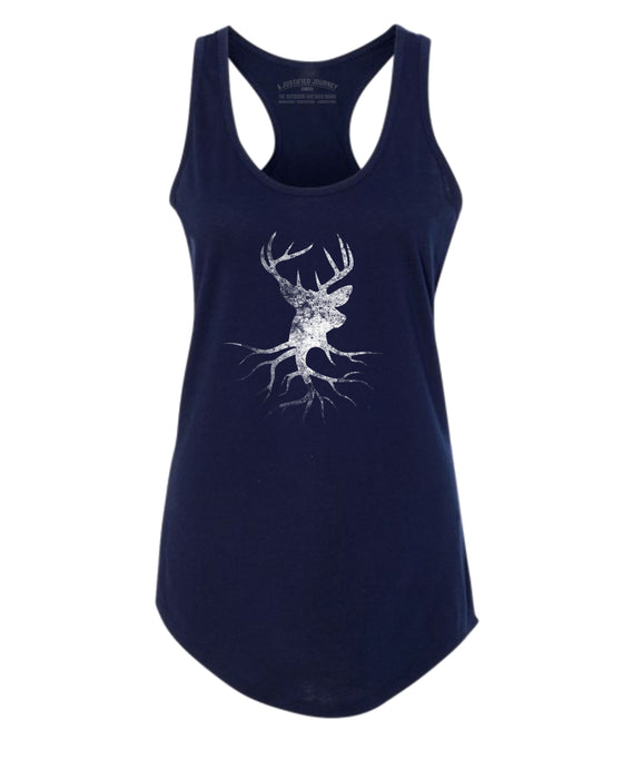 A Justified Journey Ladies Deer Roots Logo Tank Top