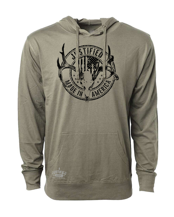 A Justified Journey Skull Hooded T-shirt - Olive