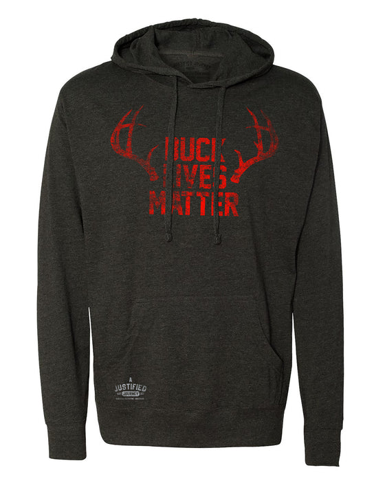 A Justified Journey Buck Lives Matter Hooded T-shirt -Heather Charcoal