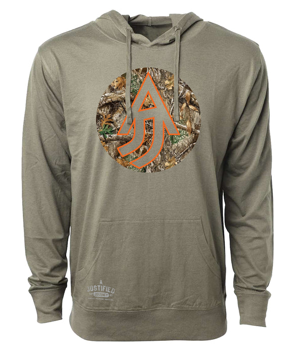 A Justified Journey Camo Circle Hooded T-shirt -Olive