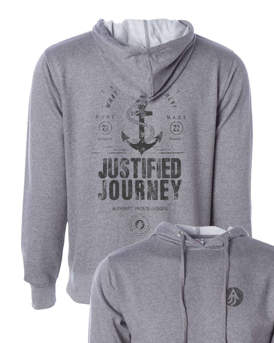 A Justified Journey Anchor Logo Hooded Sweatshirt - Heather Grey