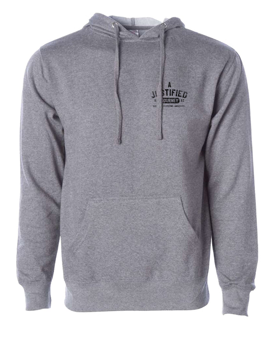 A Justified Journey Deer Antler Logo Hooded Sweatshirt - Heather Grey