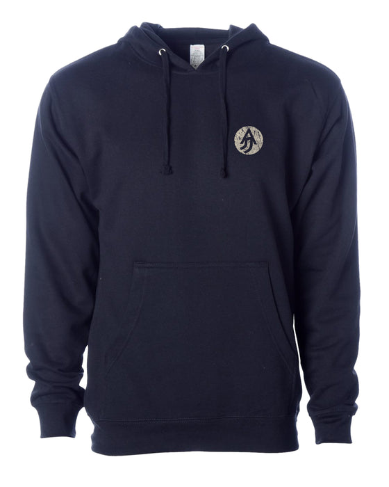 A Justified Journey Deer Roots Logo Hooded Sweatshirt - Navy