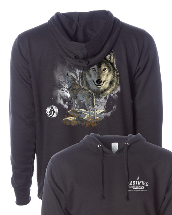 A Justified Journey Wolf Logo Hooded Sweatshirt - Black