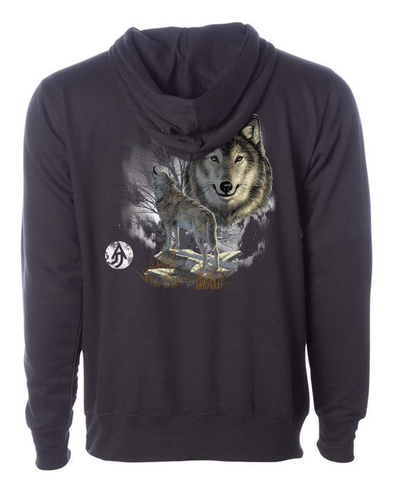 A Justified Journey Wolf Logo Hooded Sweatshirt - Black