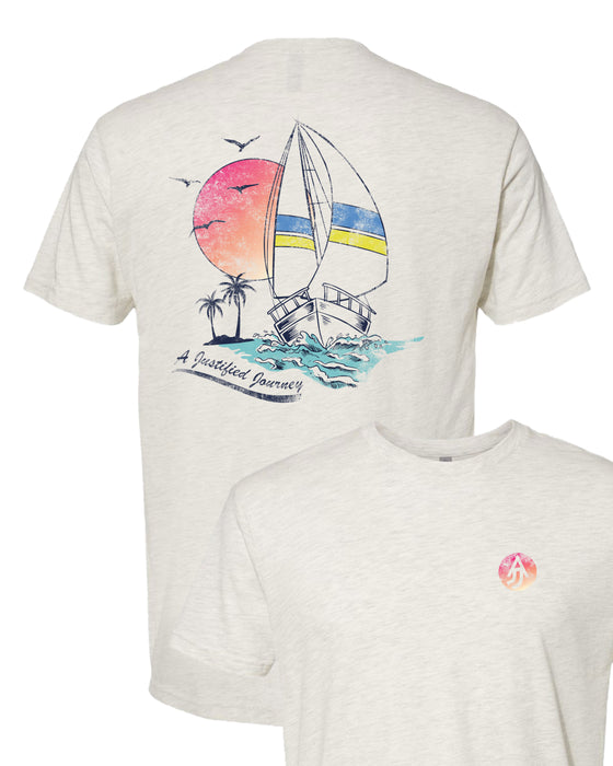 A Justified Journey Full Sail at Sunset T-Shirt