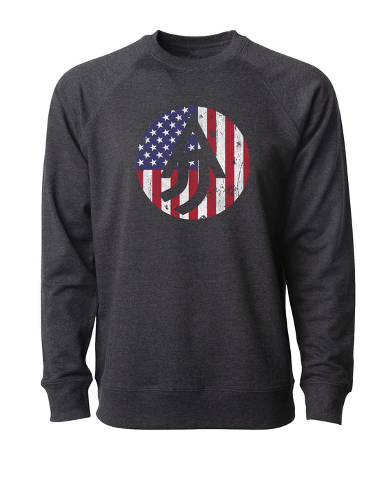 A Justified Journey Flag Logo Crewneck Sweatshirt - Charcoal