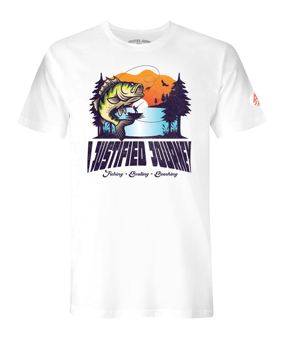 A Justified Journey Bass Fishing Tee - White