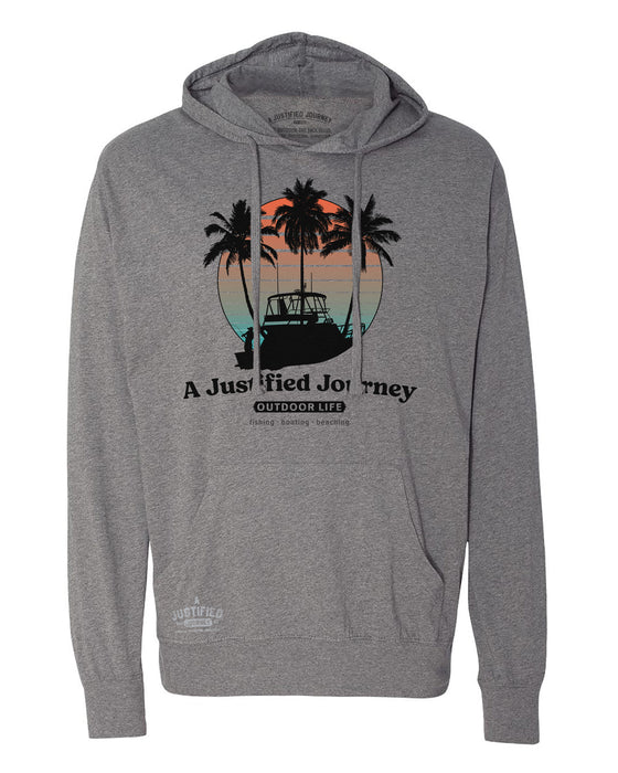 A Justified Journey Outdoor Life Hooded T-shirt - Heather Gun Metal