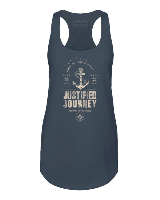 A Justified Journey Wolf Tank Top - Indigo