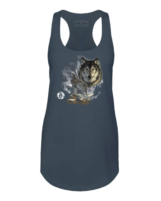 A Justified Journey Wolf Tank Top - Indigo