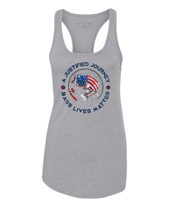 A Justified Journey Ladies Bass Lives Matter Tank Top - Heather Grey