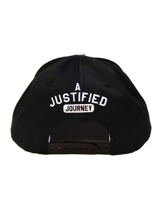 AJJ Recycled RPET® Circle Logo Snapback Hat- Black/White