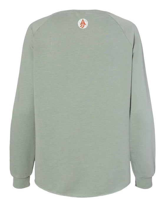 A Justified Journey Ladies Deer Circle Logo Crewneck Sweatshirt -Sage