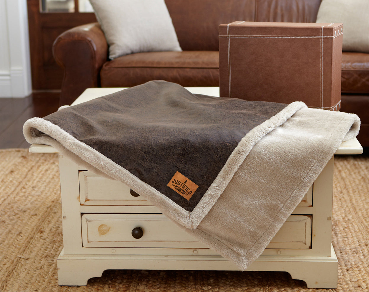 A Justified Journey Faux Leather Throw