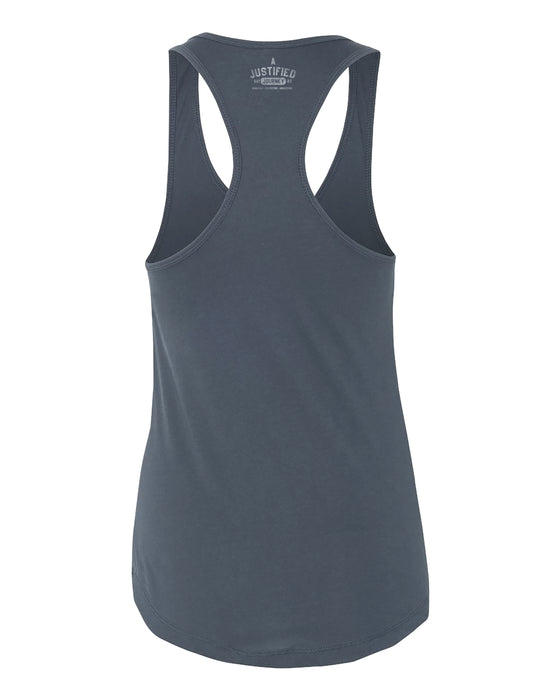 A Justified Journey Ladies Deer Roots Logo Tank Top